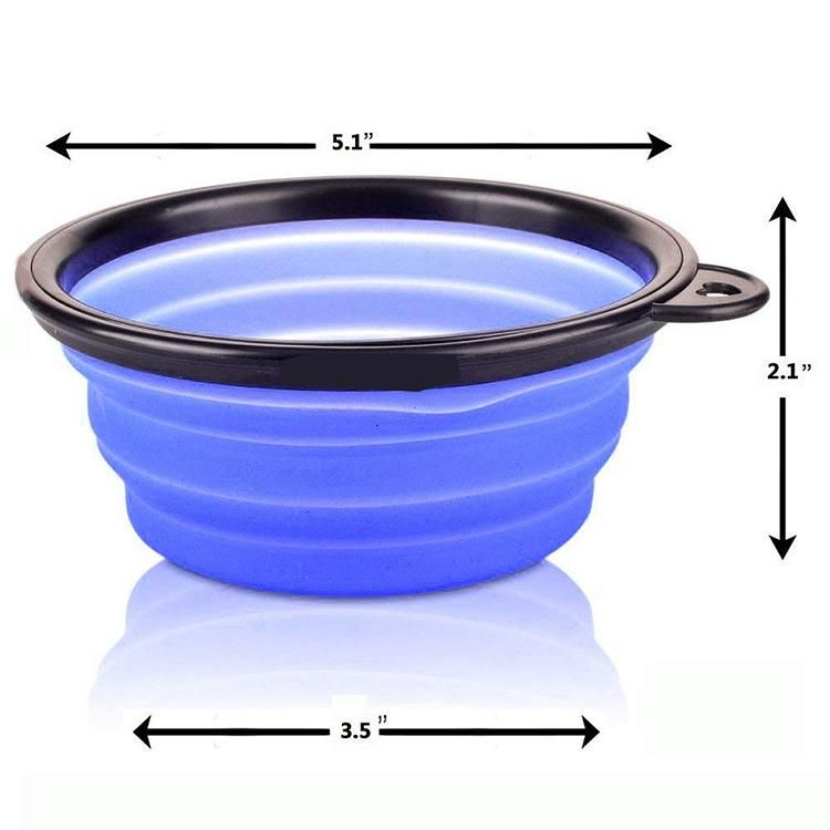 Food Grade Silicone BPA Free Foldable Expandable Cup Dish for Pet Cat Food Water Feeding Portable Travel Bowlpet Accessories/Pet Supply