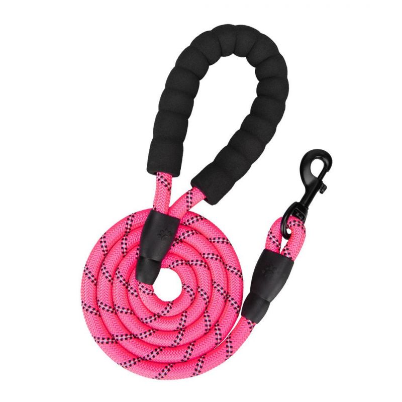 Amazon Hot Selling Large Dog Leads Pet Soft Reflective Nylon Braided Rope Dog Leash