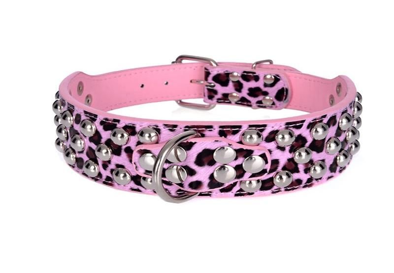 Fashionable Stuedded Rivet Pet Collar PU Leather Dog Collar