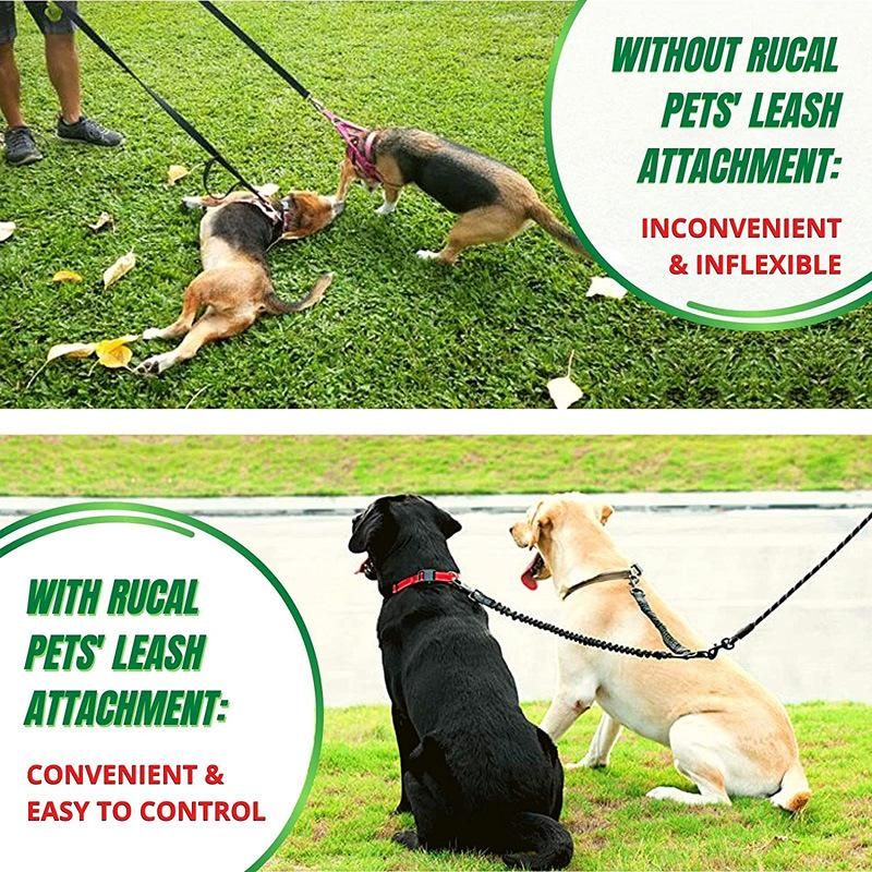 Reflective Double Dog Leash Attachment & Extender for Walking and Training, Double Dog Leash for Small and Large Dogs