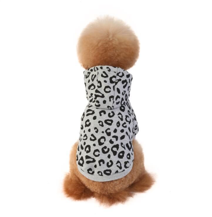 Fashion Leopard Print Fleece Dog Hoodie