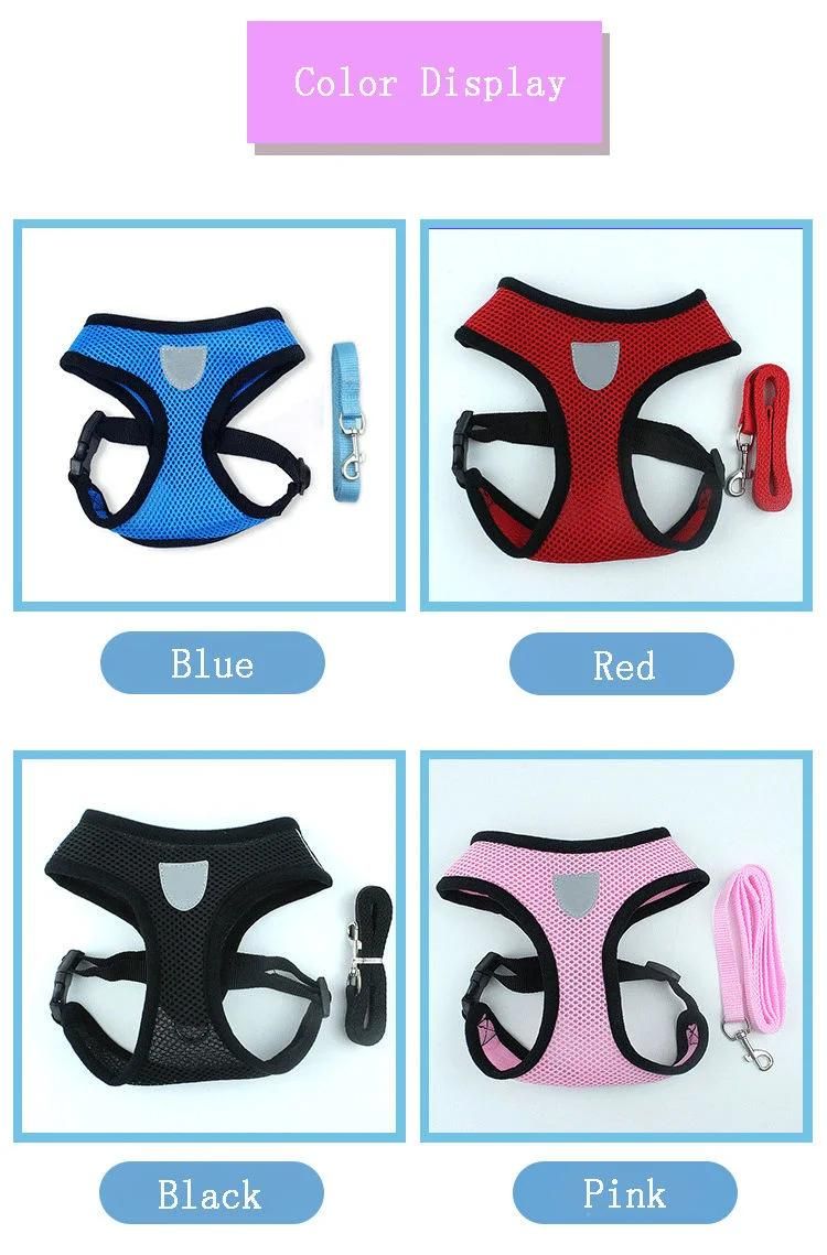 2021 OEM Dog Harnesses, Soft Mesh Neoprene Chest Strap Suit Harness with Leash Rope Set