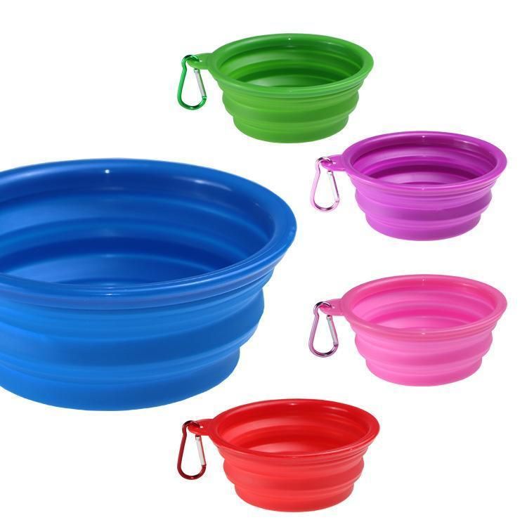 Pet Supplies Large and Small TPE Folding Silicone Pet Bowl Portable Dog Bowl