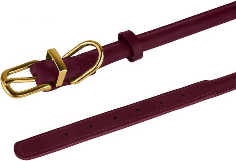 Rolled Leather Dog Collar Durable Round Rope Collars