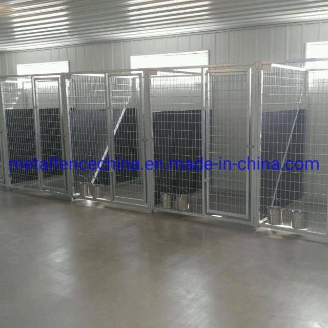 Black Powder Coated Indoor / Outdoor Dog Boarding Kennels.