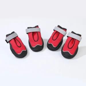 Red Reflective Hot-Selling Slip-Resistant Pet Waterproof Dog Shoes