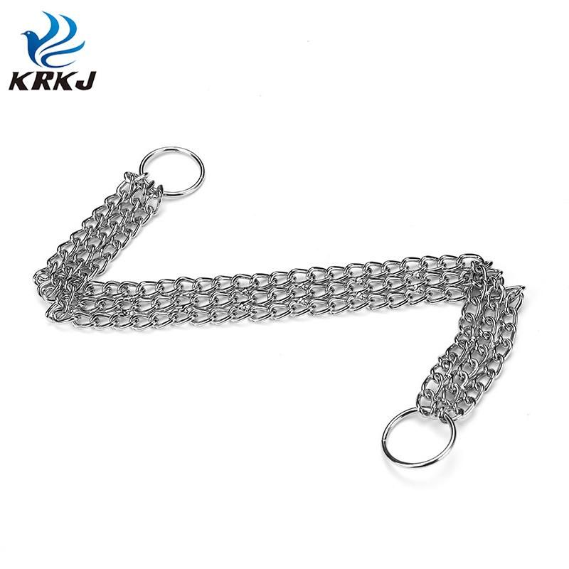 Sturdy and Durable Metal Material Dog Neck Triple Layered Chain Chock Collar Choker for Large Dog