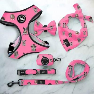 Fashion Design Reversible Dog Harness for Dogs, Cats and Pets Polyester Neoprene Adjustable Dog Soft Harness Pattern All Seasons