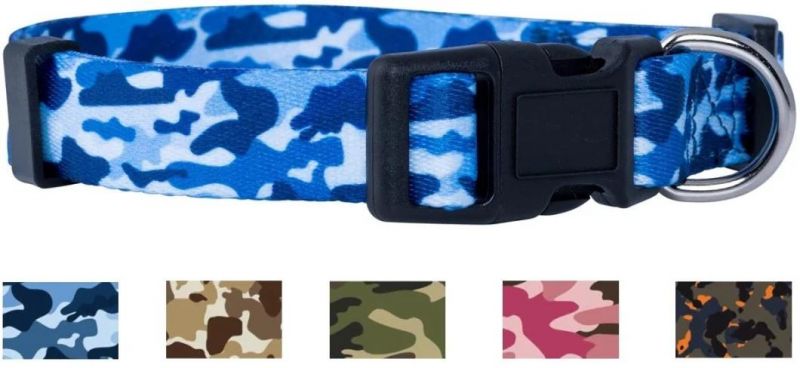 Camo Dog Collar - Green, Blue, Pink, Orange, Desert Camouflage Dog Collars