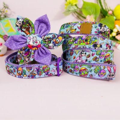 2022 New Design Easter Flower Dog Collar Puppy Designer Custom Dog Collar and Leash Set Luxury Dog Collar