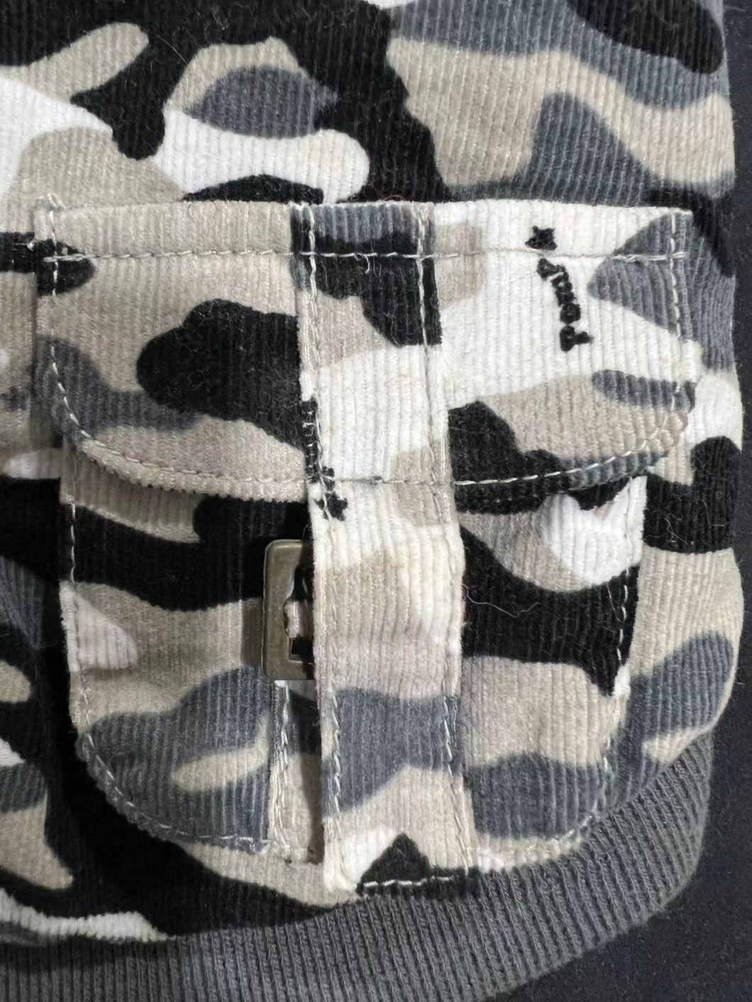 Camouflage Pet Coat with Fur Cap Dog Hoodie