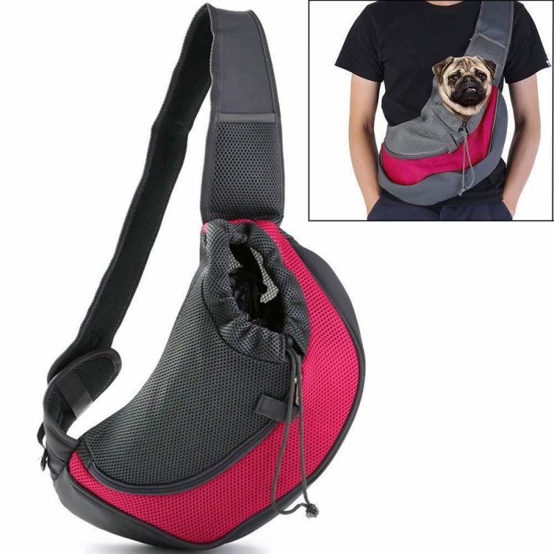 Pet Sling Carrier Small Dog Cat Sling Bag for Travel Front Pack Carry Tote with Breathable Mesh Safety Closure