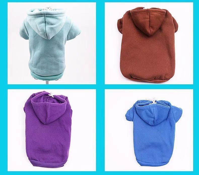 Pet Clothes Hooded Sweater Vest Solid Color Dog Clothing Hoodie Accessories