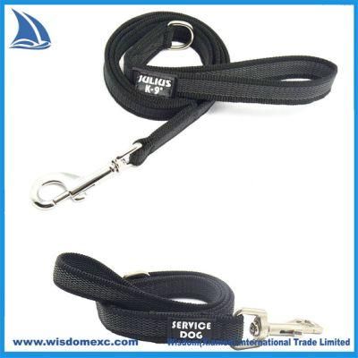 Top Clip K-9 1&quot; Black Embroidered Organic Personalize Dog Leash