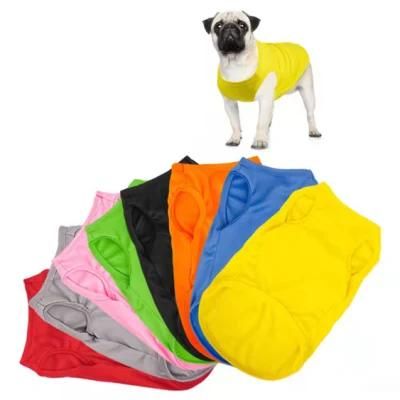 Summer Pet T Shirt Pure Color Dog Shirt Cool Breathable Dog T Shirt