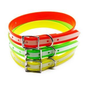 Glow in Dark TPU Eco Friendly Pet Christmas Dog Collars Metal Buckle Dog Collar