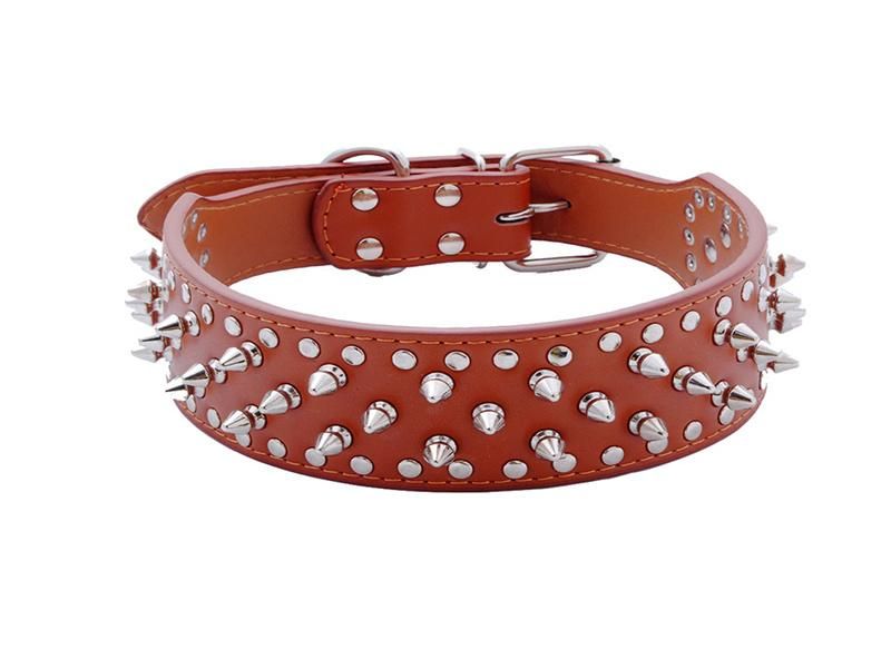 PU Leather Dog Collar with Spikes