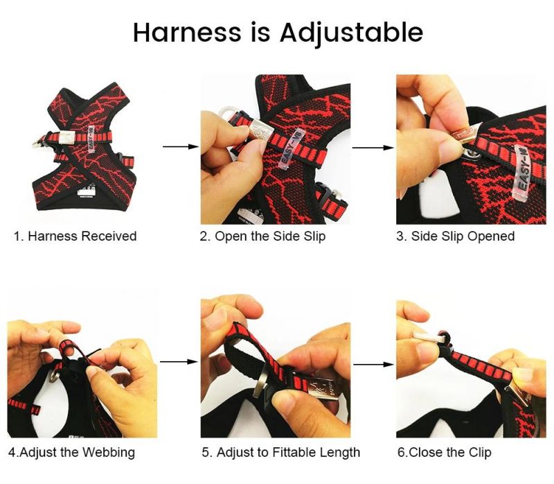 Nylon Dog Harness Dogs Harness Vest No Pull Mesh Adjustable Step-in Pet Harnesses