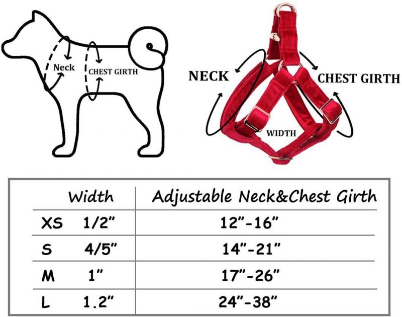 Velvet Dog Harness with Multiple Color Options