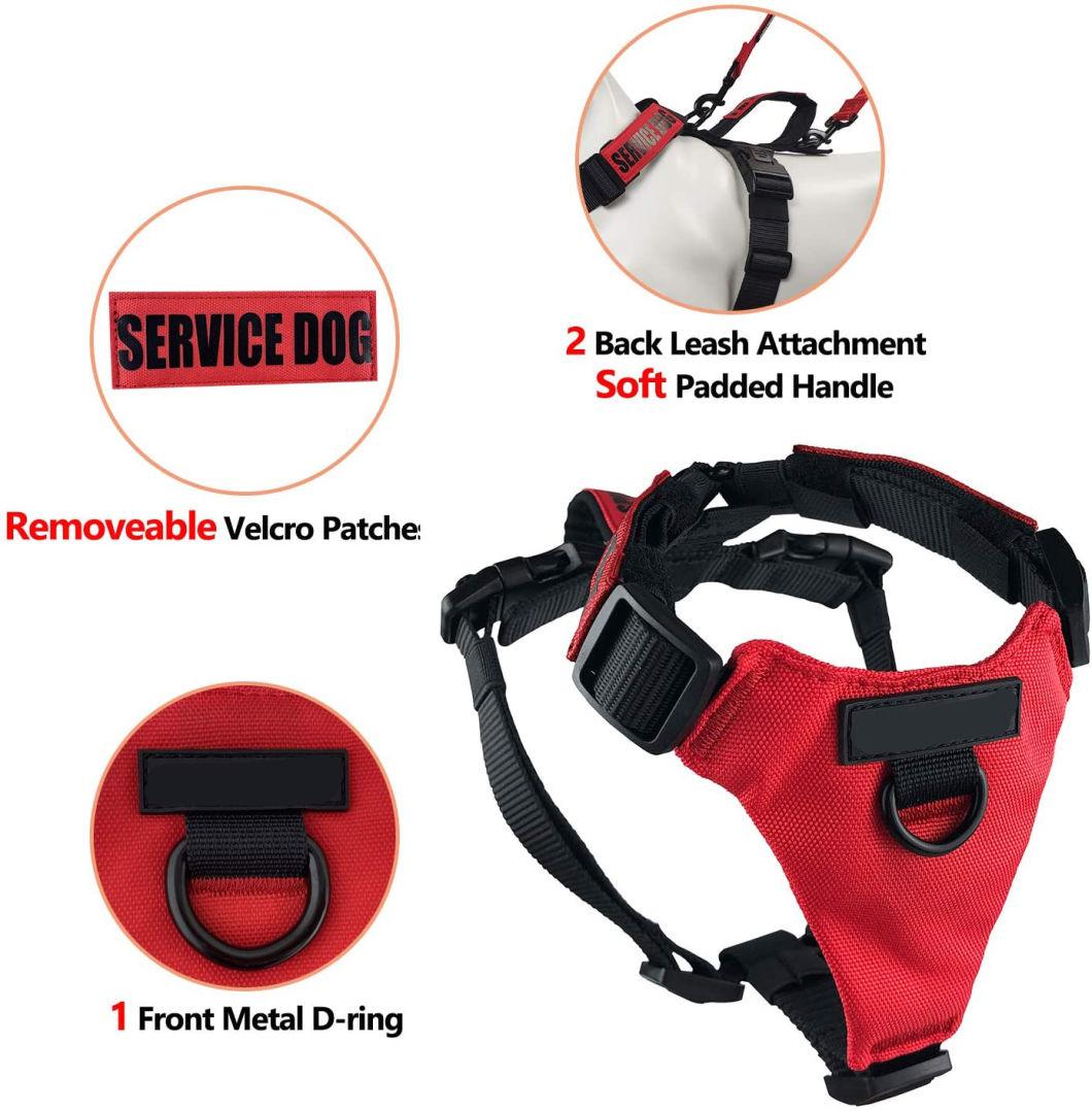 7 Colors Durable and Easy to Put on and No Pull Dog Harness with Reflective Straps Interchangeable Patches, & Top Mount Handle