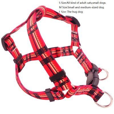 Checkered Pet Chest Strap Striped Dog Cheat Strap Red Digitl Print Pet, Dog Harness