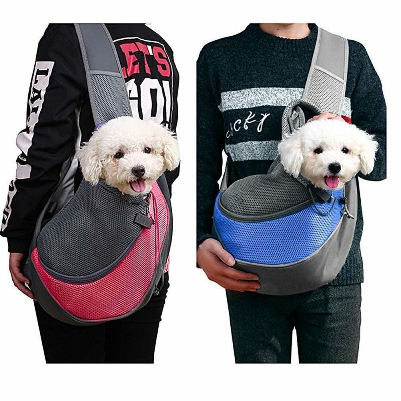 Pet Sling Carrier Small Dog Cat Sling Bag for Travel Front Pack Carry Tote with Breathable Mesh Safety Closure