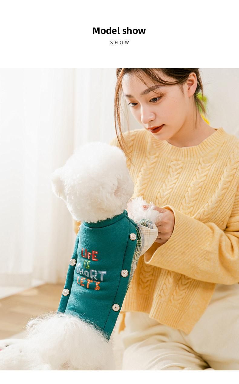 Ropa De Mascotasfleece Polartec Thicken Buttons Design Warm Dog Jacket Coat Costume Winter Dog Clothes