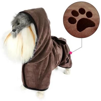 Mircofiber Absorbent Soft Grooming Quick-Dry Dog Cat Towel Bathrobe Pet Bathrobe