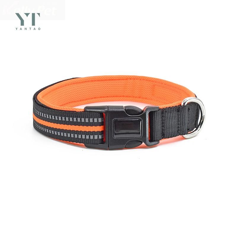 Premium Heavy Duty Soft Reflective Adjustable Nylon Webbing Padded Buckle Tactical Training Custom Luxury Cat Pet Dog Collar