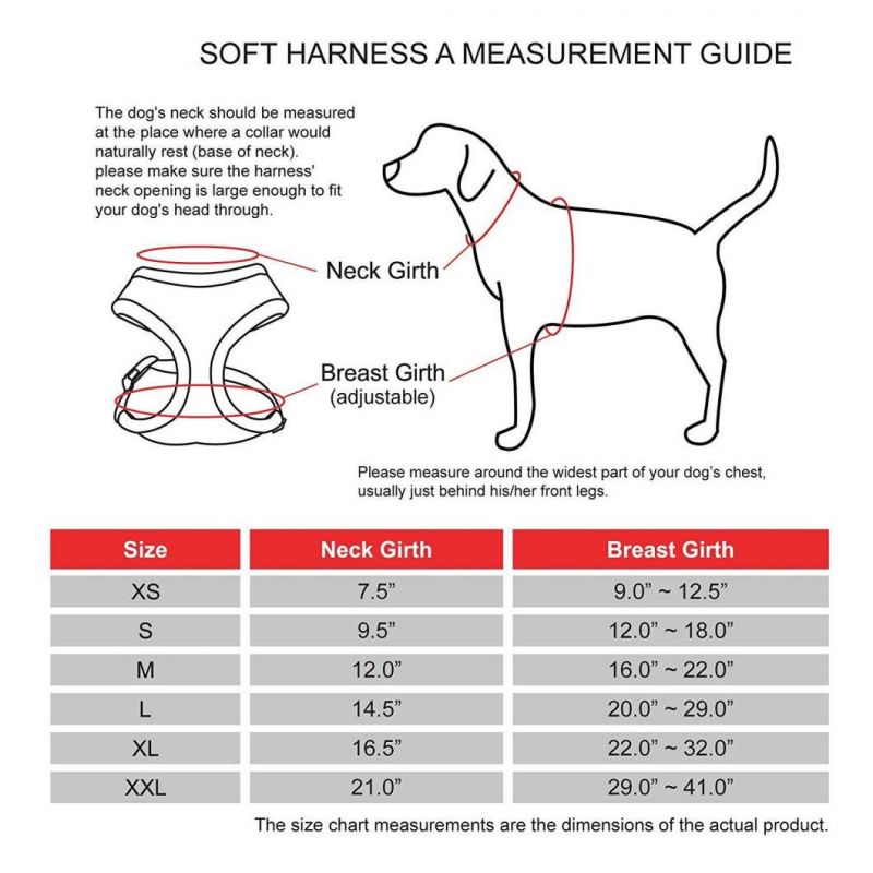 Authentic Soft Dog Harness Made out of 100% Polyester