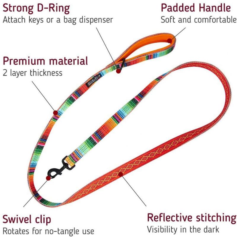 Double-Thick 6FT Reflective Leash with Padded Handle