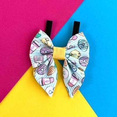 Wholesale New Fashion Rainbow Print Dog Accessories Luxury Sailor Bow Collar Bow Tie Dog