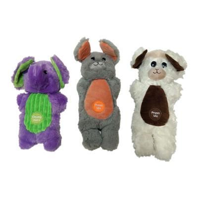 Three Plush Animals with Squeakers for Pet Toys Dog Products