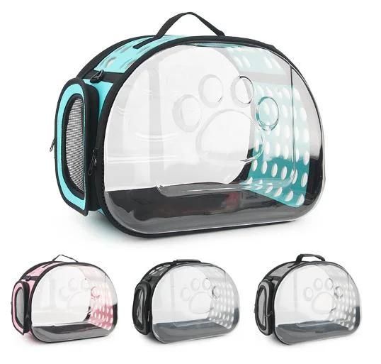 Multi-Function Pet Carrier Carrying Cat Dog Durable PVC Breathable Travel Tote Bag Transparent Visible Puppy Cat Shoulder Bag