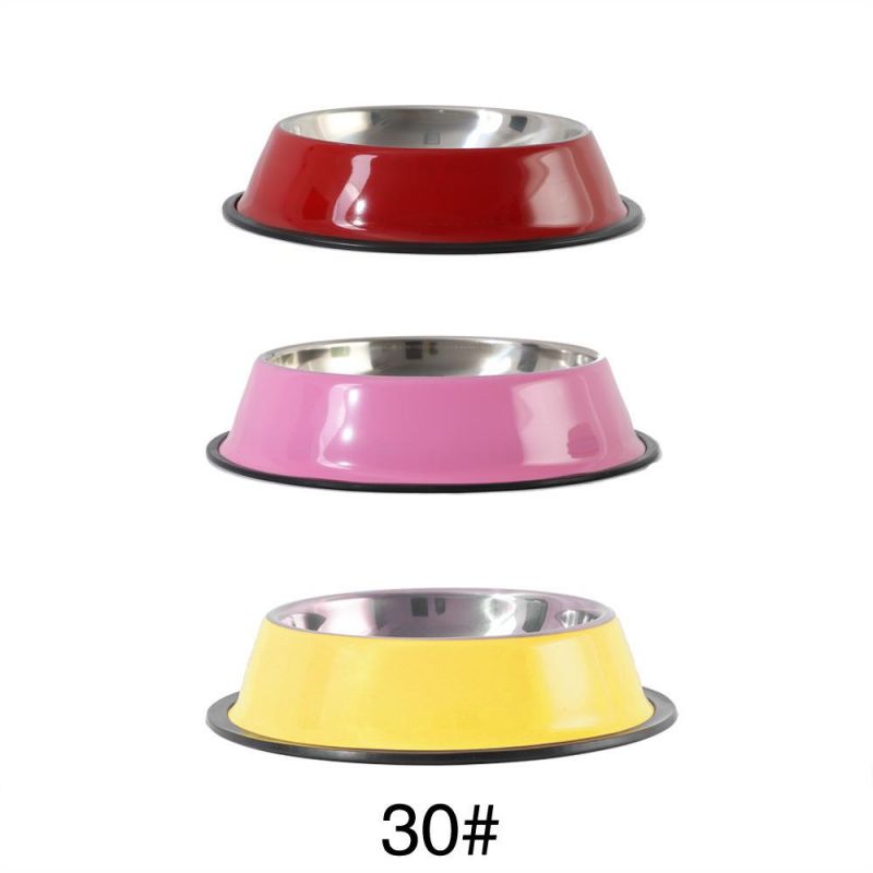 Color Printed Stainless Steel Pet Dog Bowl Pet Water Food Bowl Metal Pet Food Container