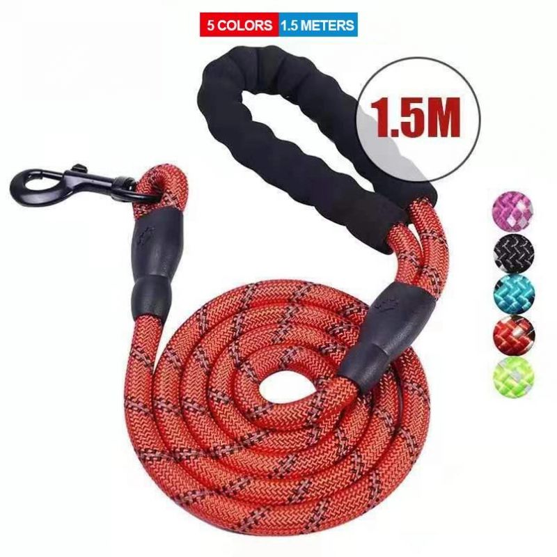 New Nylon Reflective, Round Rope Double Padded Handle Dog Leash//