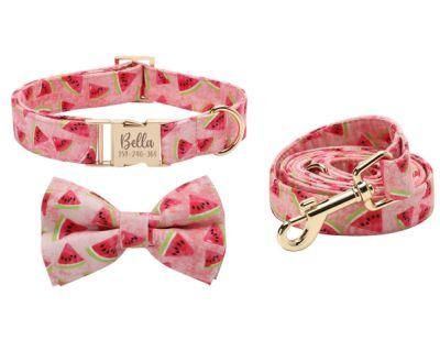 2022 Factory Custom Pet Accessories Dog Collar and Leash Set Dog Bandana Custom Pattern Luxury Dog Collar and Leash