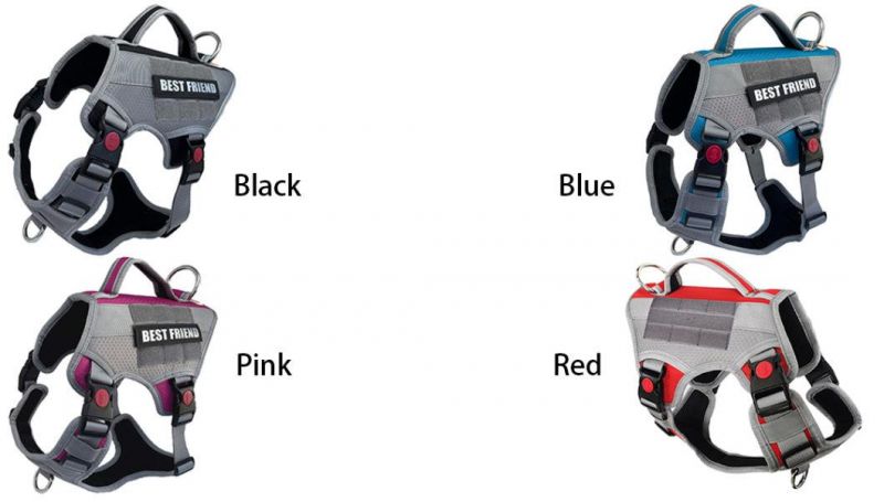 Spupps Working Dog Vest Harness with Reflective Removable Hook and Loop Patches