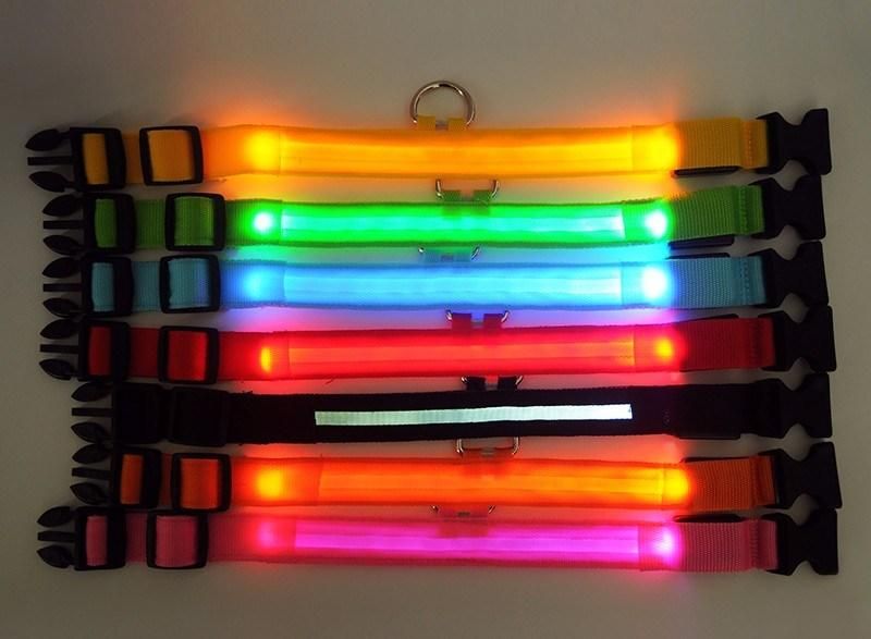 Light Night Safety LED Flashing Glow Nylon LED Dog Collar