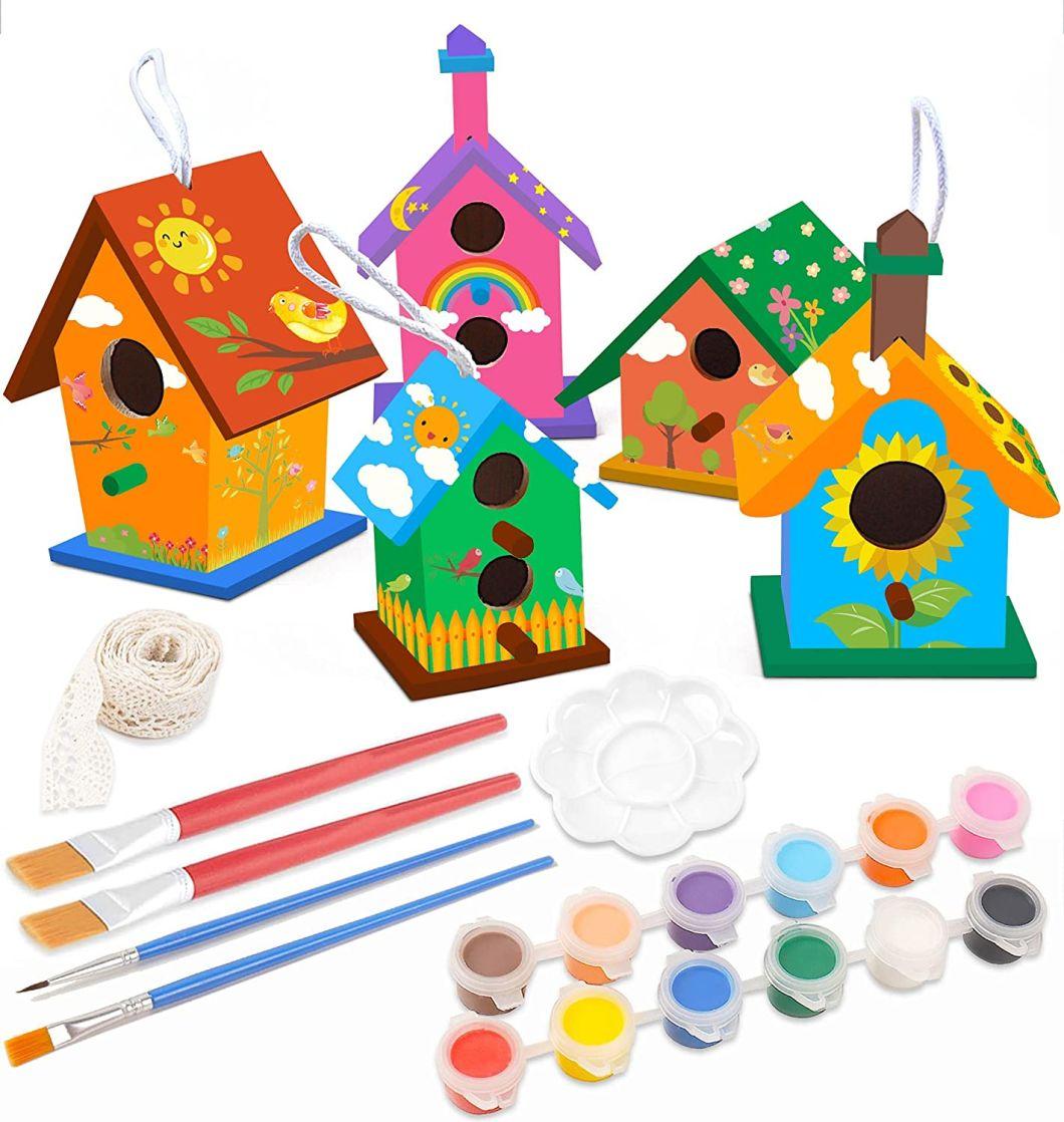 DIY Bird House Kit - Birdhouse Paint and Decorate Arts Crafts Wooden for Kids