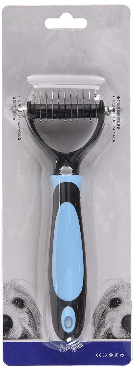 Rake Grooming Shedding Brush for Dog Cat Long Short Hair with Metal Blade