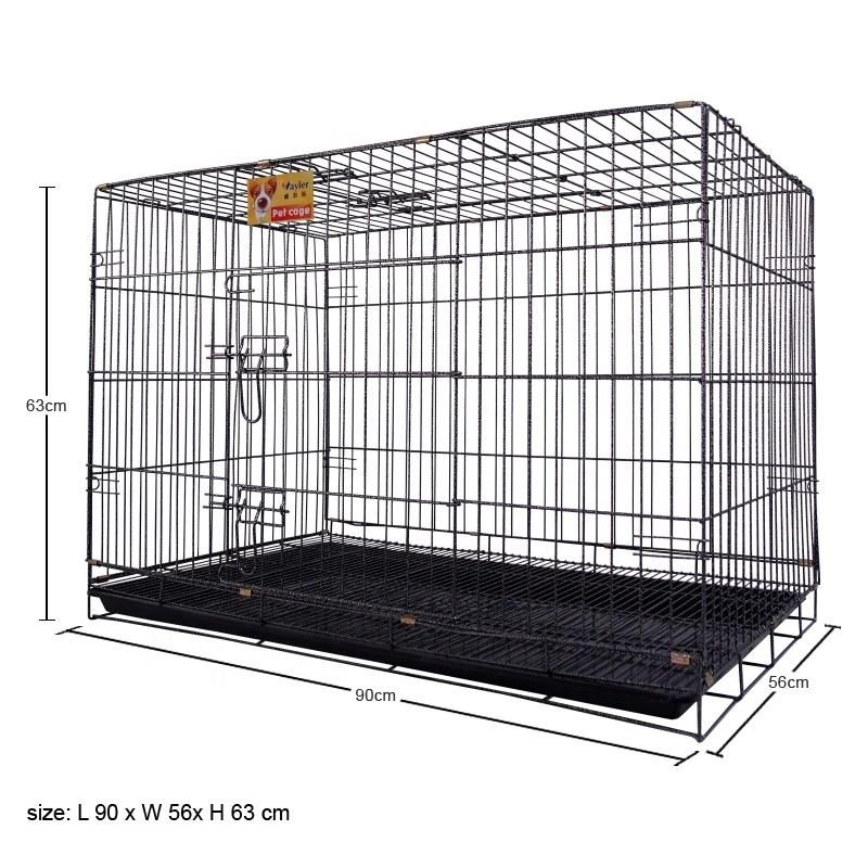 Hot Sale in American Large Foldable Double Door Dog Cage with Skylight Indoor Pet Cage Kennel