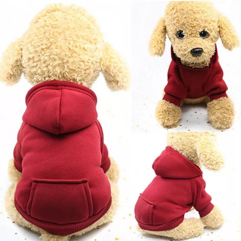 Winter Dog Hoodie Sweatshirts with Pockets Warm Dog Clothes for Small Dogs