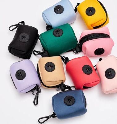 Dog Poop Waste Bags Holder with Portable Durable Fabric Cute Doggie Poo Bags Dispenser for Pet Leash Trash Waste Bags