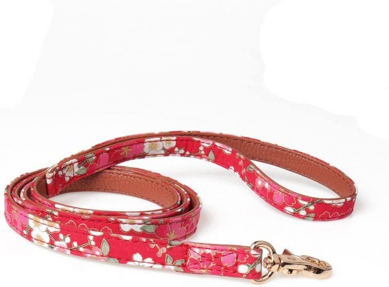 Durable PU Leather Padded Adjustable Buckle Dog Leash