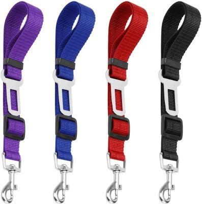 Adjustable Pet Dog Cat Seat Belt, Yucool Safety Leads Vehicle Car Harness Seat Tether, Nylon Fabric- Black, Blue, Red, Purple