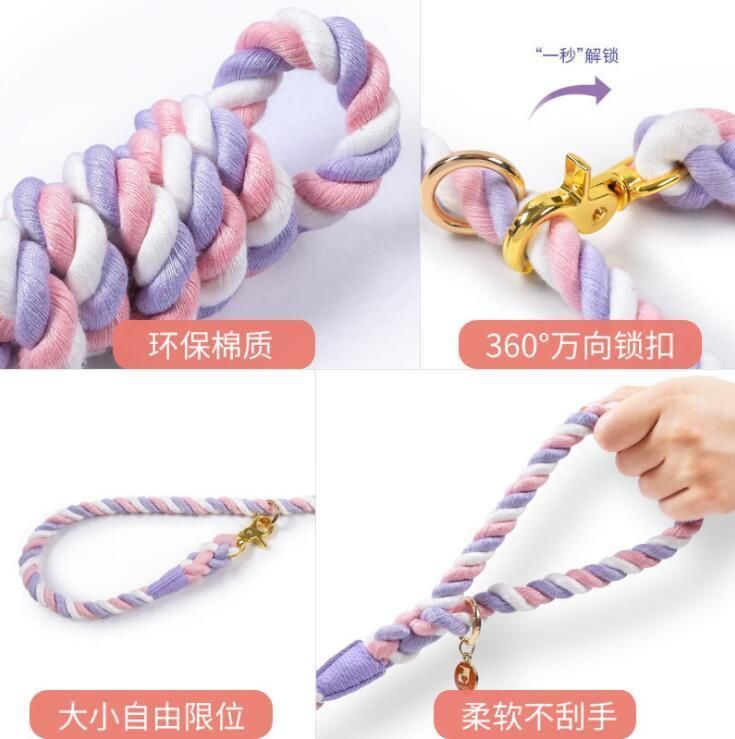 Gradient Soft Rope Dog Leash with Small MOQ and Fast Delivery