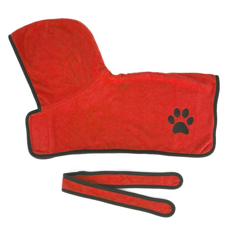 High Quality Wholesale Super Absorbent Soft Towel Robe Dog Cat Bathrobe Grooming Pet Product with Five Colors