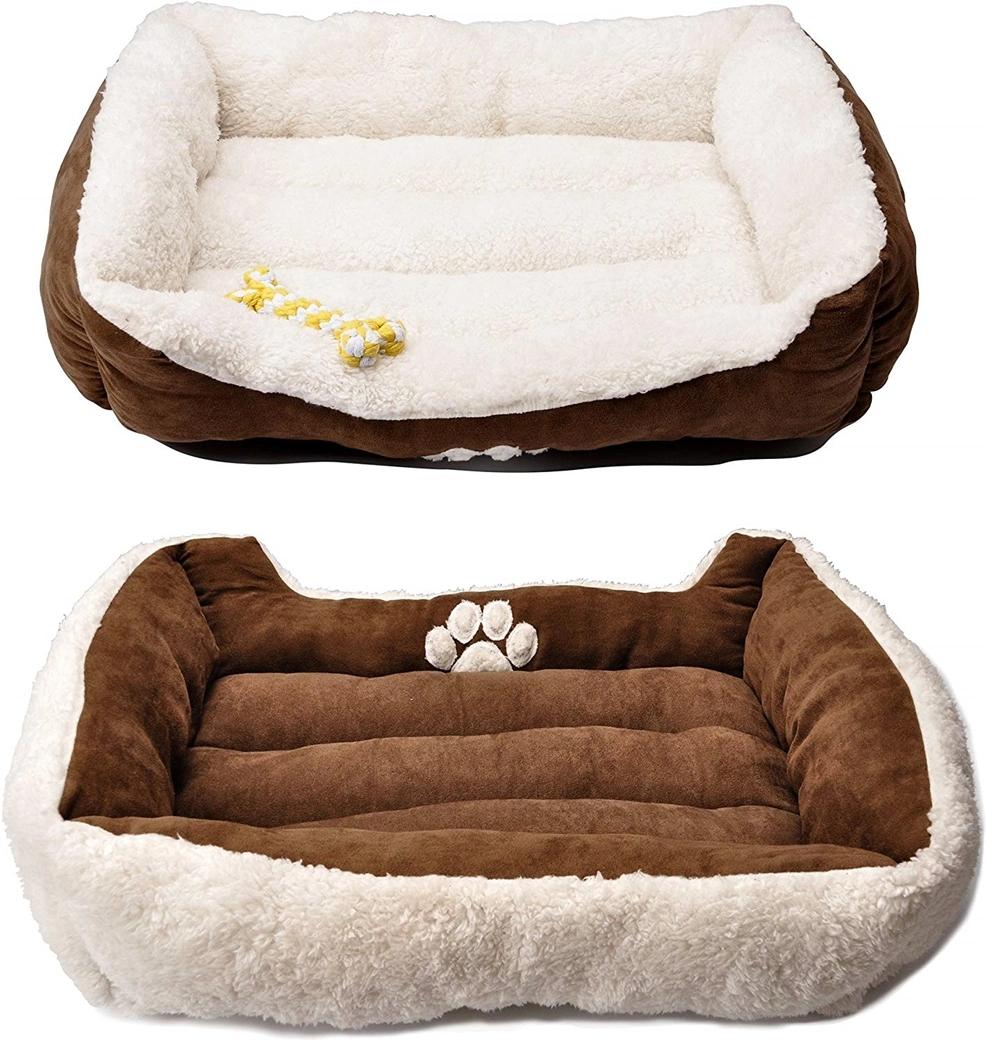 Medium Dog Bed All Season Dog Cushion with Dog Paw Printing