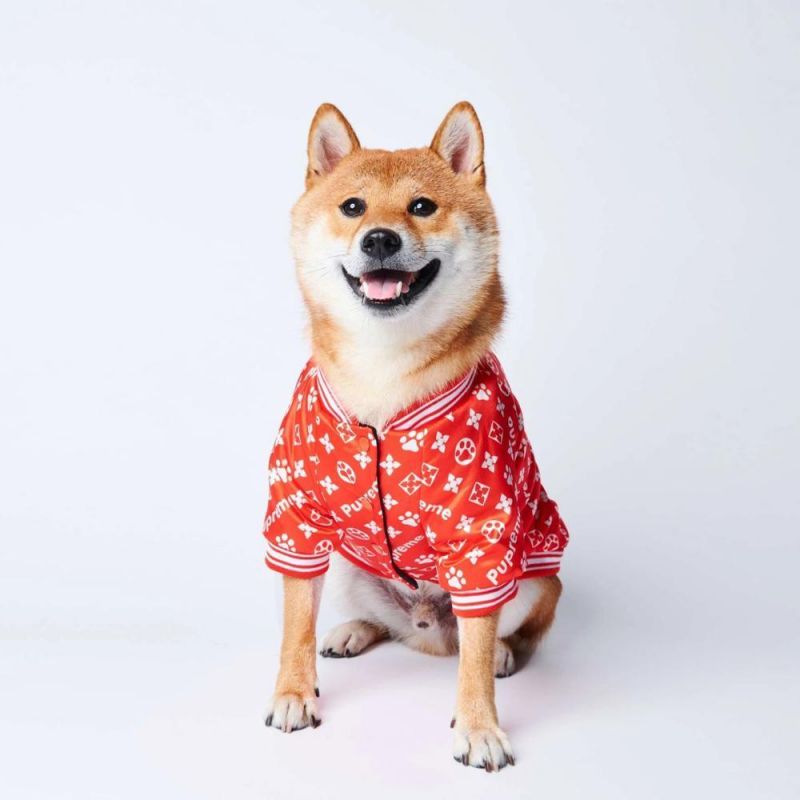Fashion Luxury Logo Dog Coat Teddy Cotton Warm Popular Dog Apparel Winter Pet Jacket